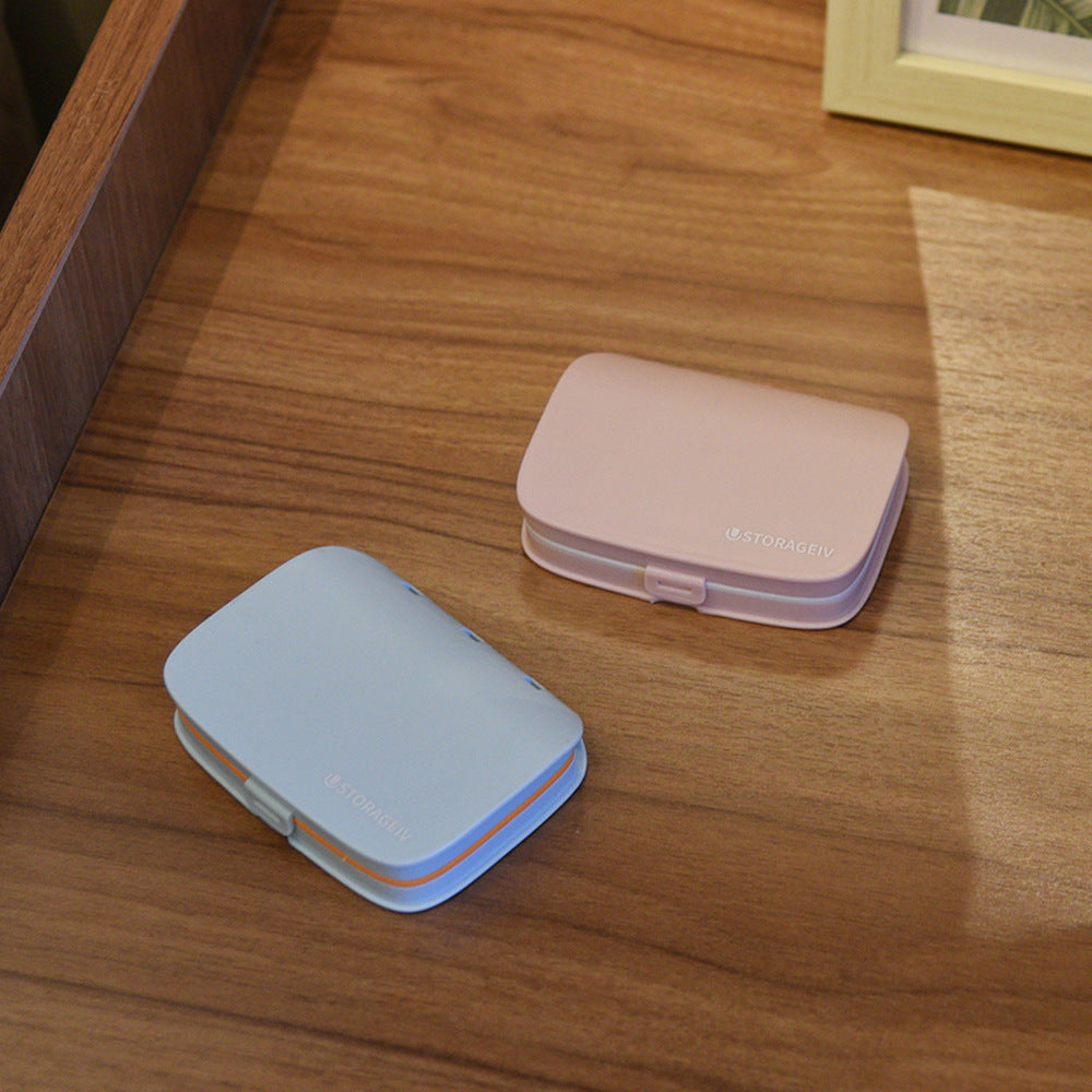 Small Pill Box Portable Women's One-week Pill Box Portable Storage Pill Box Mini Pill Box Sealed Pill Box