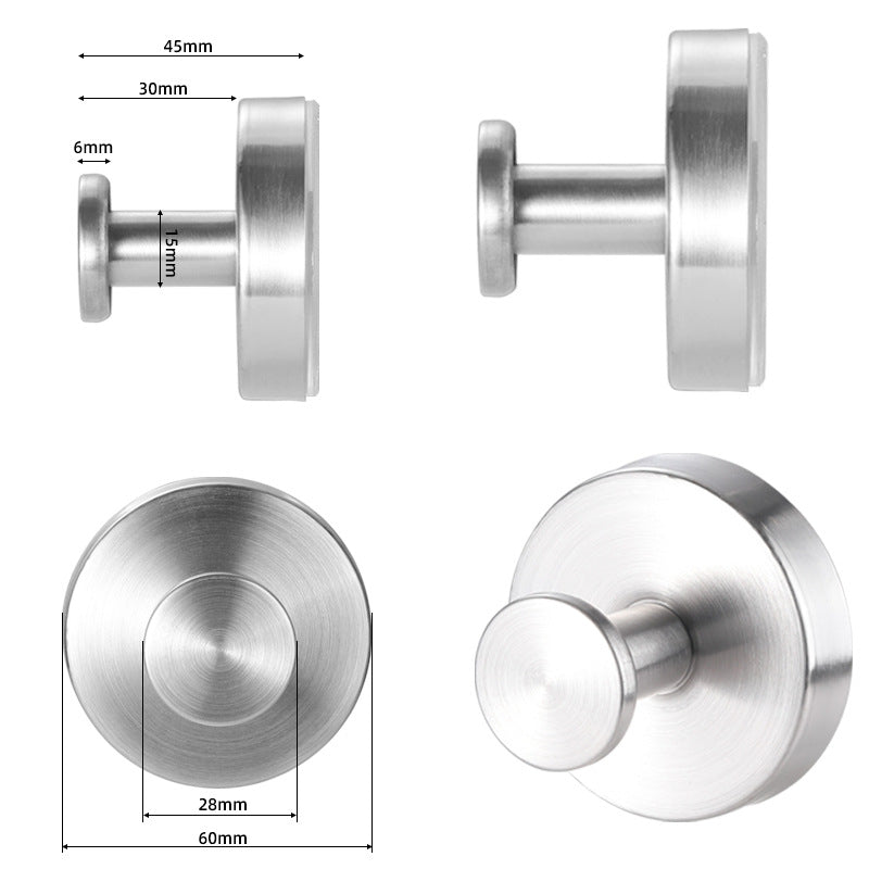 Non-perforated Stainless Steel Suction Cup Hook Bathroom Wall Coat Hook Strong Paste Single Hook