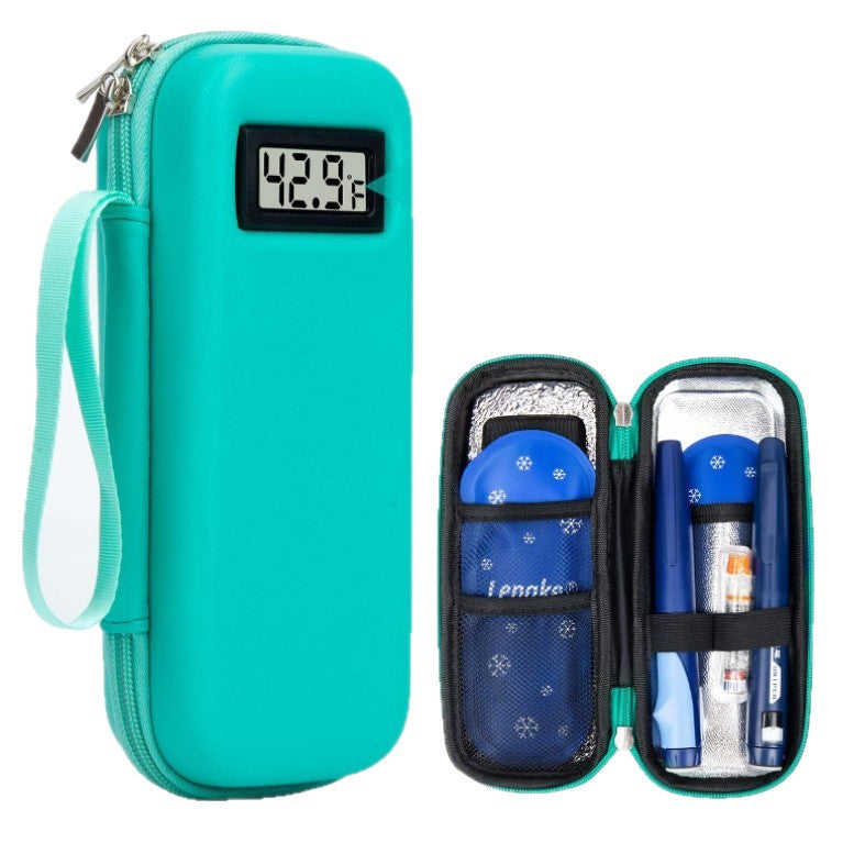 Insulin Cooler With Temperature Display - Tsa Approved Portable Travel Case For Diabeticb