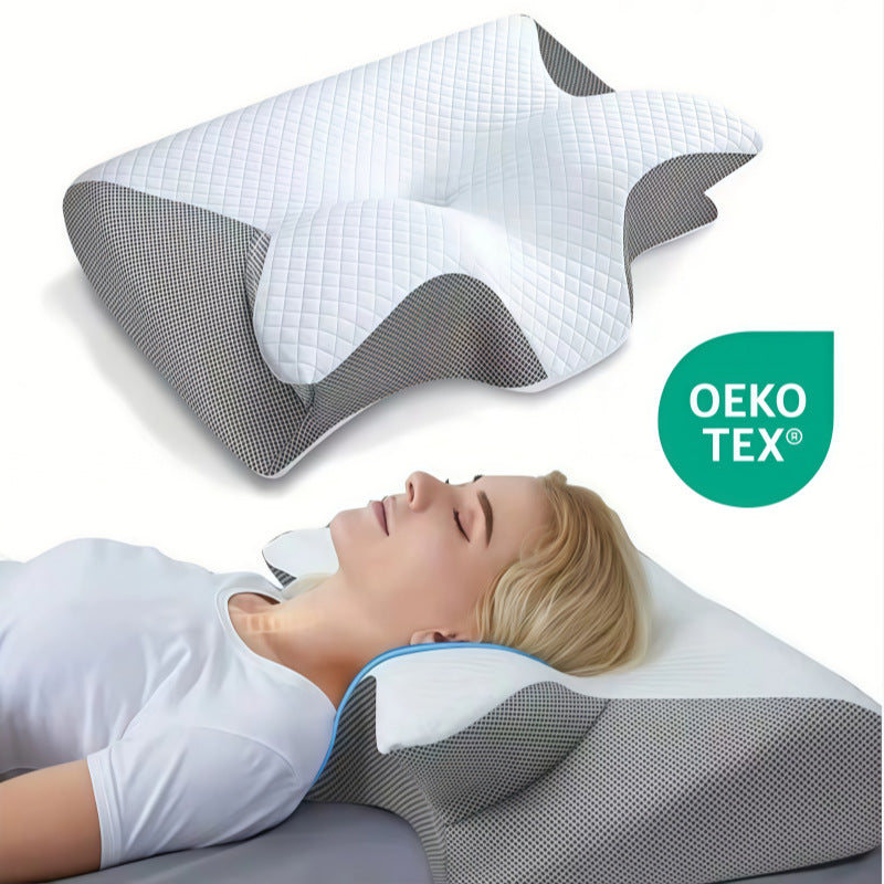 Rolled Horn Memory Sleep Pillow For Household Cervical Vertebra Zero Pressure Slow Rebound Horn Memory Foam Butterfly Pillow