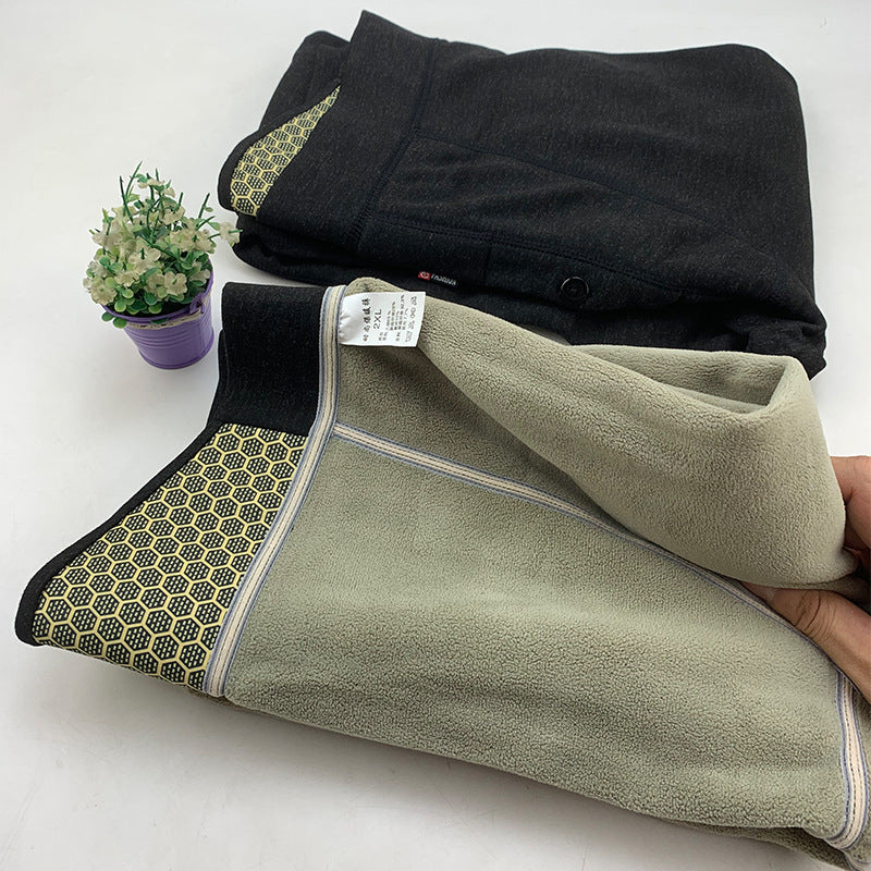 500 Grams Of Men's Graphene Boiling Pants Color Ram Pants Alpaca Wool Padded Cotton Pants Knee Pads Waist Crotch