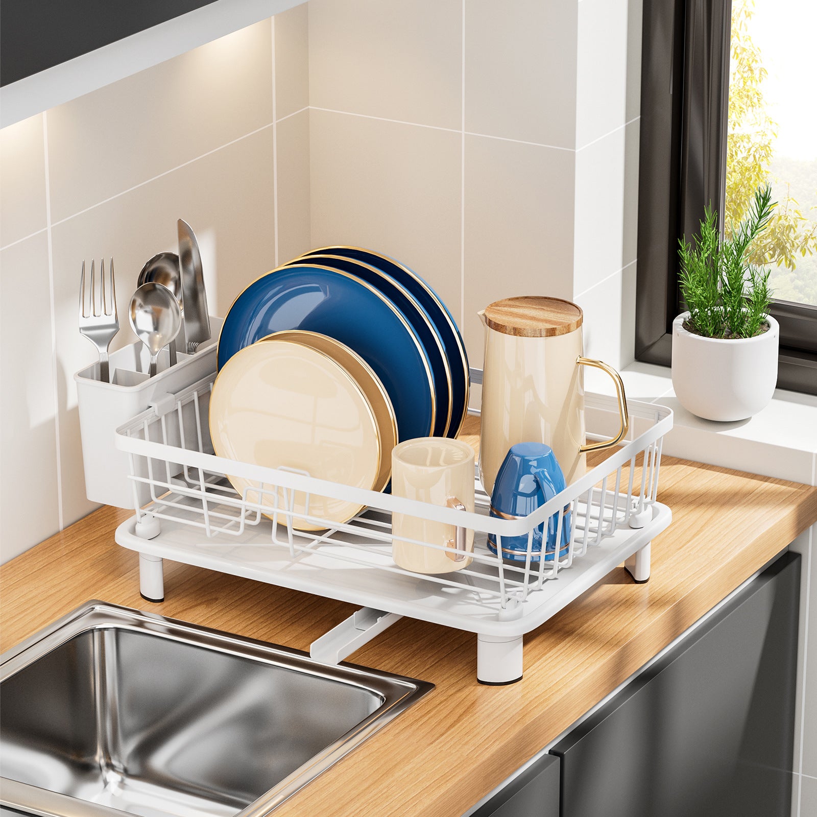 Kitchen Dish Rack Small Volume Dish Dish Dish Rack Sink Multifunctional Tableware Dish Storage Box