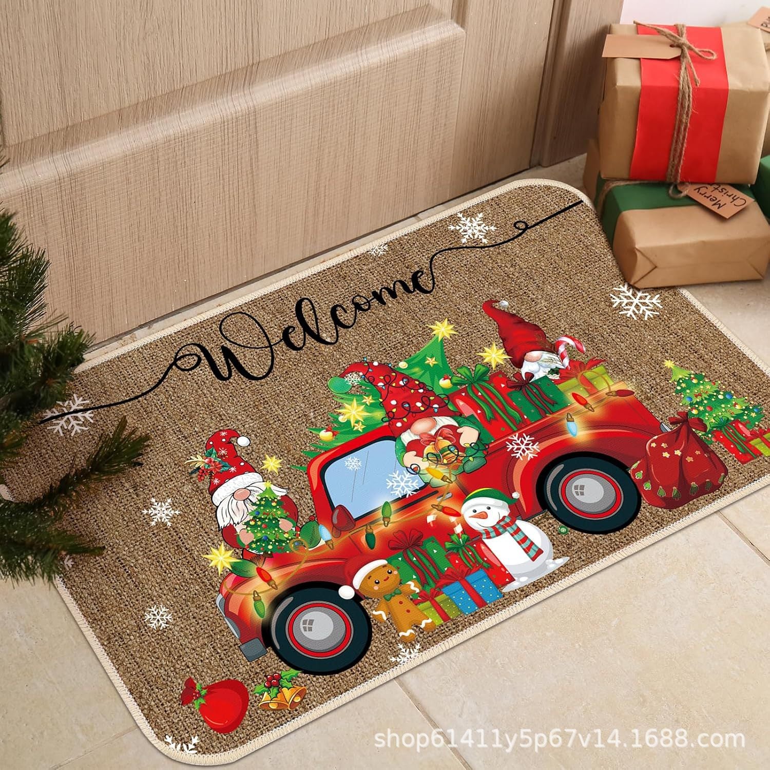 Amazon Christmas Door Decoration Foot Mats, Welcome Mats, Home Kitchen Oil-Absorbing And Water-Absorbing Floor Mats, Bathroom Door Mats