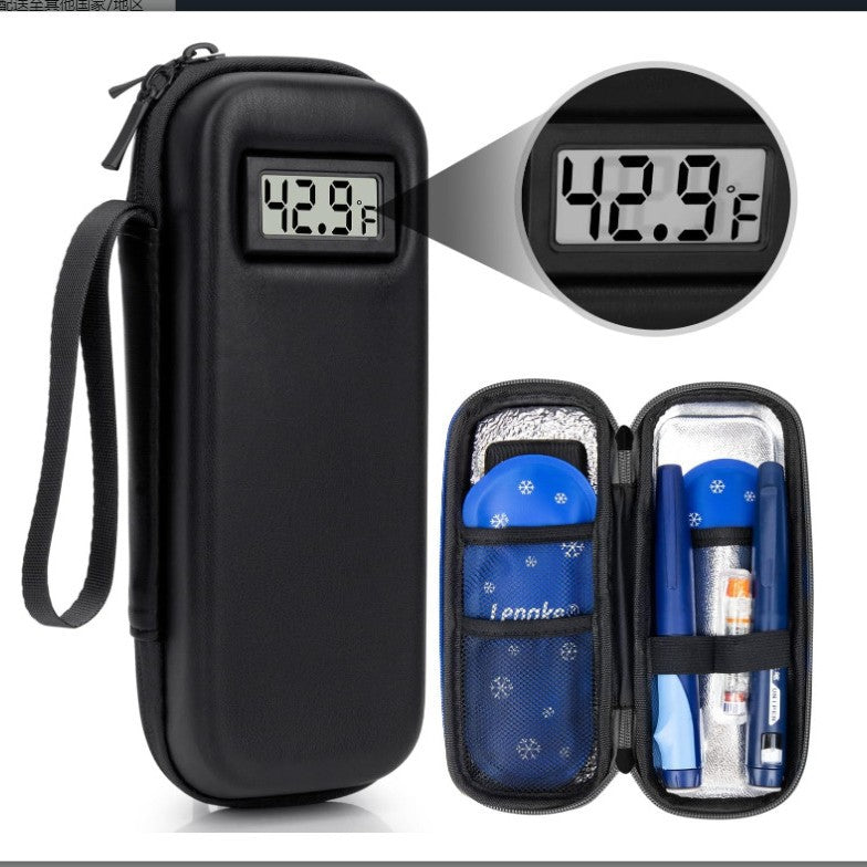 Insulin Cooler With Temperature Display - Tsa Approved Portable Travel Case For Diabeticb