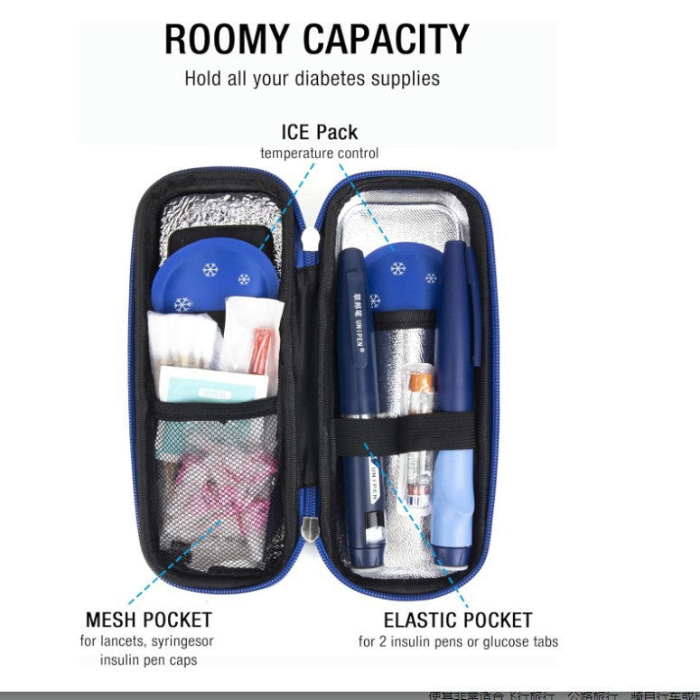 Insulin Cooler With Temperature Display - Tsa Approved Portable Travel Case For Diabeticb
