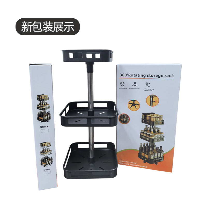 New Rotary Seasoning Rack Kitchen Household Countertop Oil Salt Sauce Vinegar Storage Turntable Kitchen Seasoning Rack