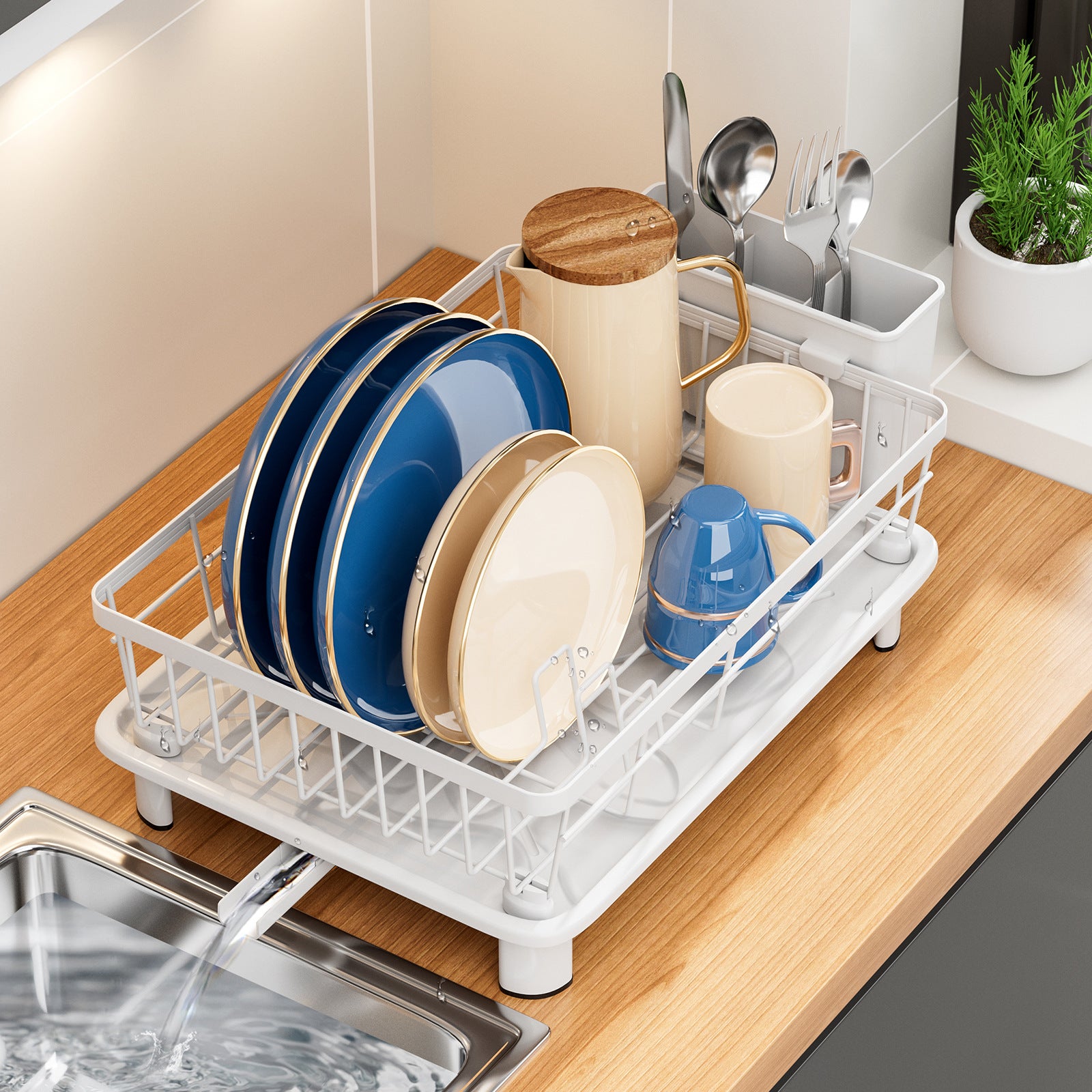 Kitchen Dish Rack Small Volume Dish Dish Dish Rack Sink Multifunctional Tableware Dish Storage Box