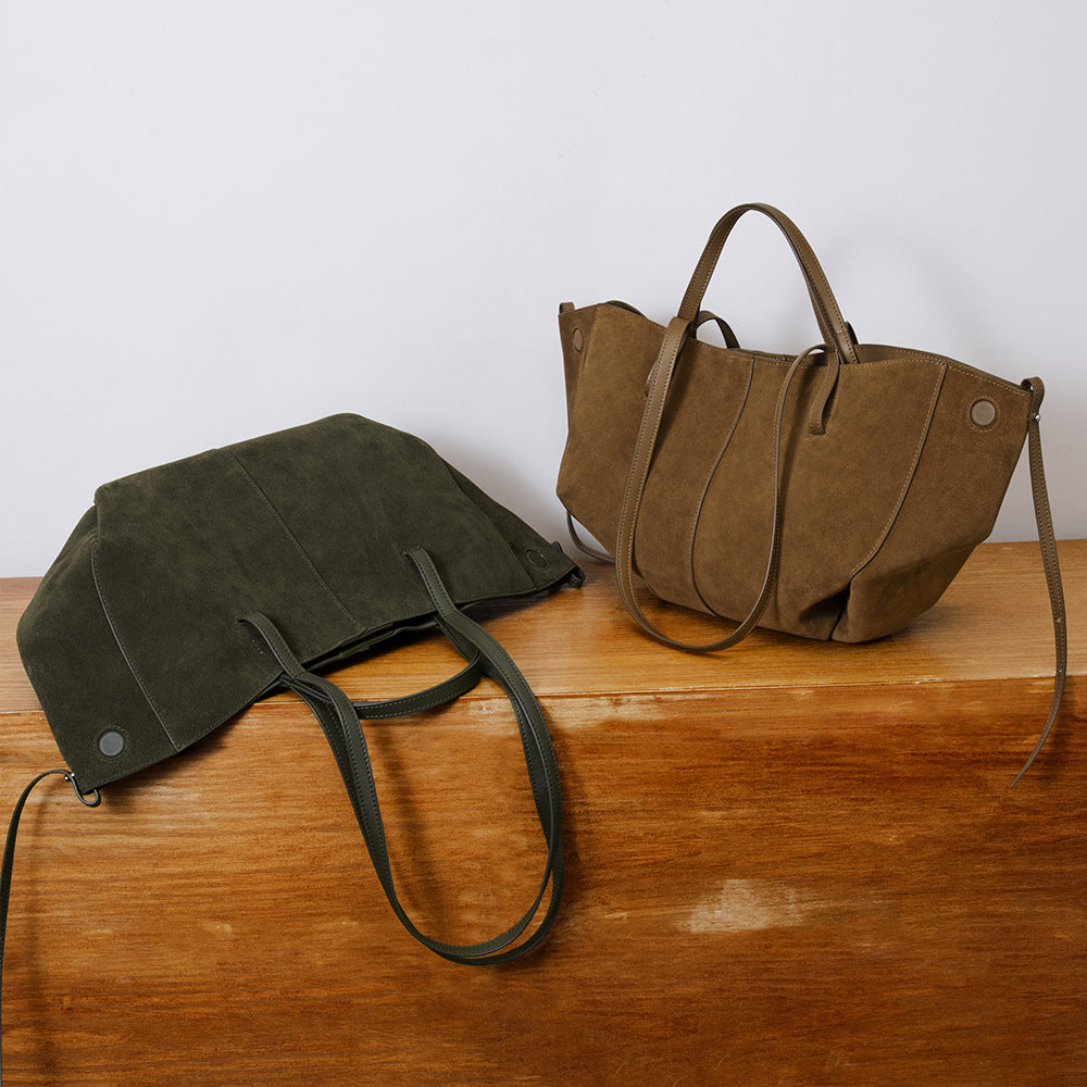 Genuine Leather Women's Bag, High-End Luxury Tote Bag, Large Capacity Women's Handbag, Niche Design Shoulder Bag