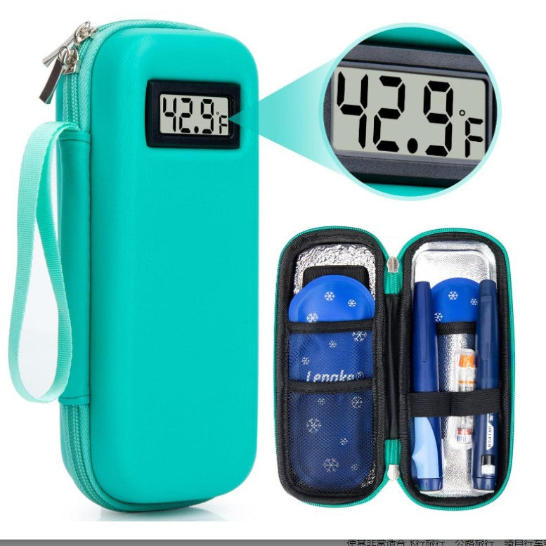 Insulin Cooler With Temperature Display - Tsa Approved Portable Travel Case For Diabeticb
